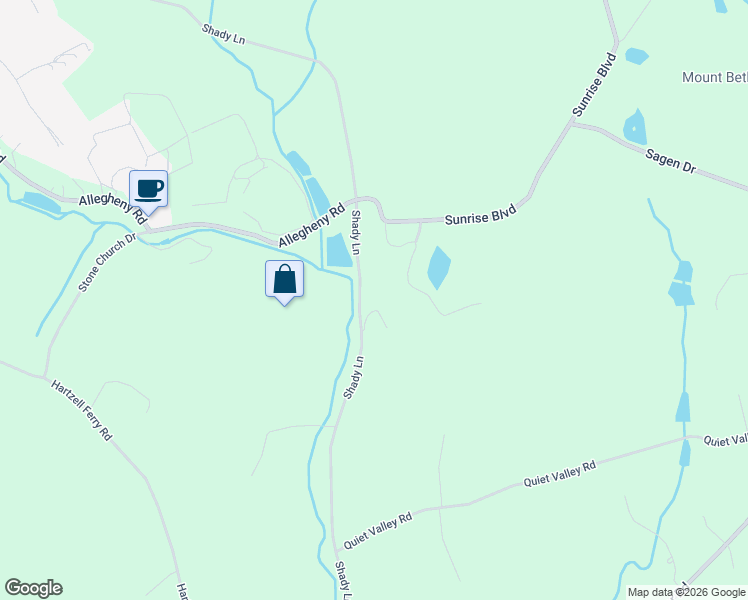 map of restaurants, bars, coffee shops, grocery stores, and more near 1176 Shady Lane in Mount Bethel