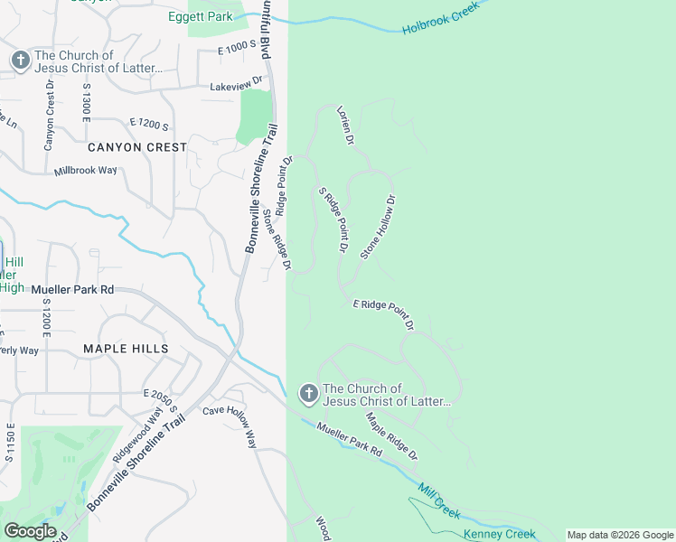 map of restaurants, bars, coffee shops, grocery stores, and more near 1718 Ridge Point Drive in Bountiful