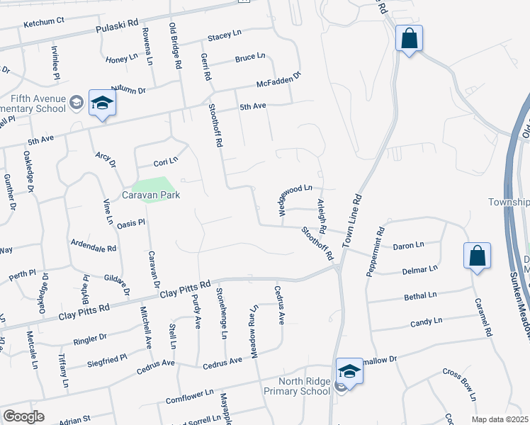 map of restaurants, bars, coffee shops, grocery stores, and more near 92 Stoothoff Road in East Northport