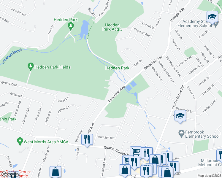 map of restaurants, bars, coffee shops, grocery stores, and more near 10 Toye Street in Randolph