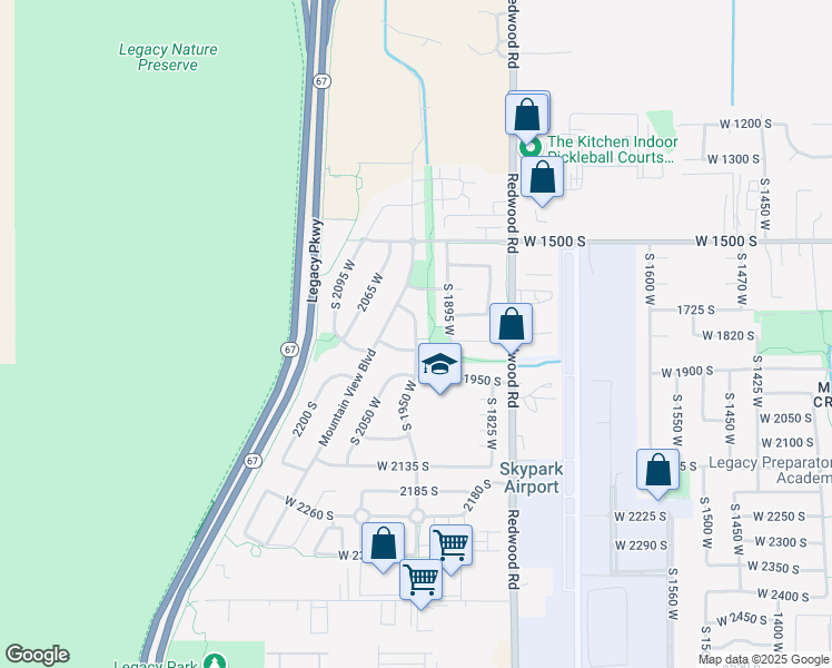 map of restaurants, bars, coffee shops, grocery stores, and more near 2050 1955 West in Woods Cross