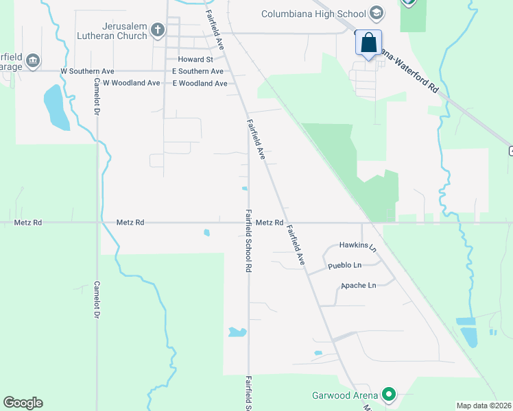 map of restaurants, bars, coffee shops, grocery stores, and more near 894 Fairfield School Road in Columbiana
