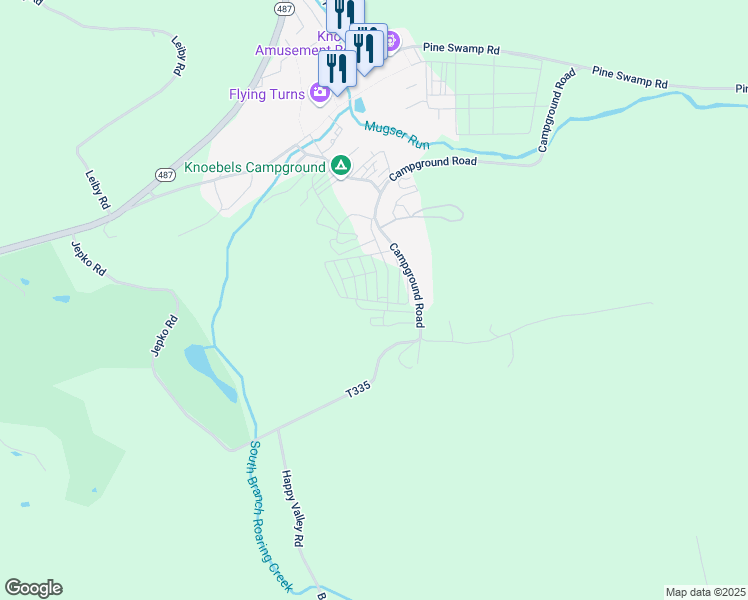 map of restaurants, bars, coffee shops, grocery stores, and more near 206 Camp Ground Road in Elysburg
