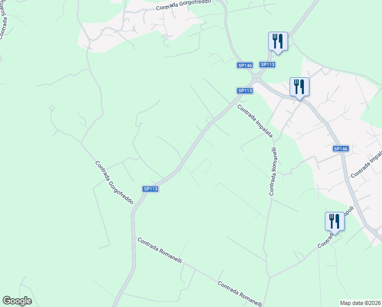 map of restaurants, bars, coffee shops, grocery stores, and more near 230 Contrada Gorgofreddo in Città Metropolitana di Bari