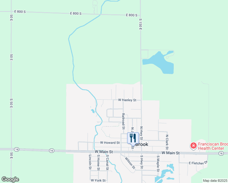 map of restaurants, bars, coffee shops, grocery stores, and more near 612 Essen Street in Brook