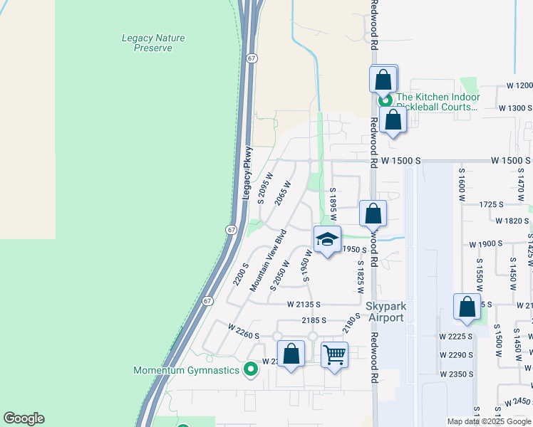 map of restaurants, bars, coffee shops, grocery stores, and more near 1844 2065 West in Woods Cross