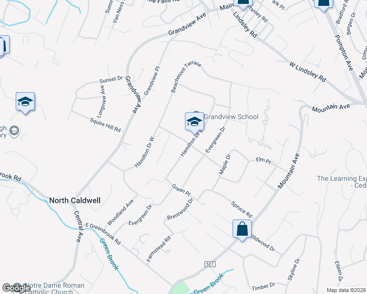 map of restaurants, bars, coffee shops, grocery stores, and more near 23 Hamilton Drive East in Caldwell