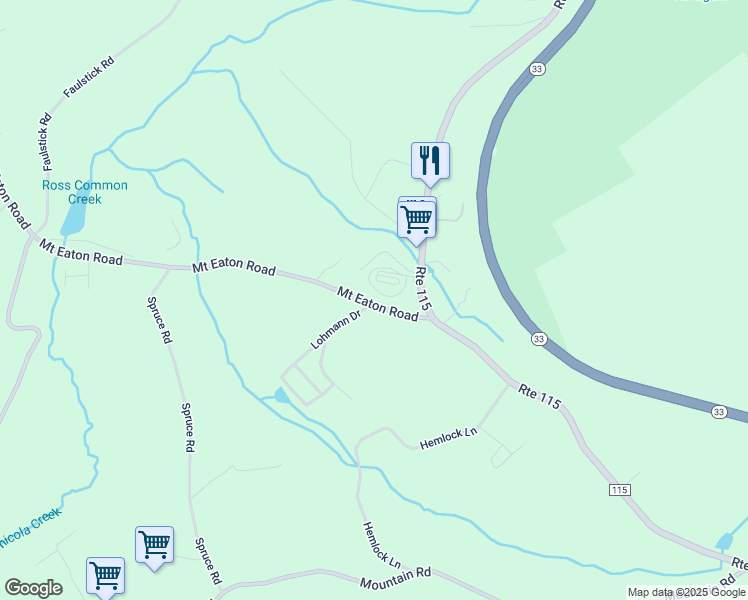 map of restaurants, bars, coffee shops, grocery stores, and more near 7559 Mount Eaton Road in Saylorsburg