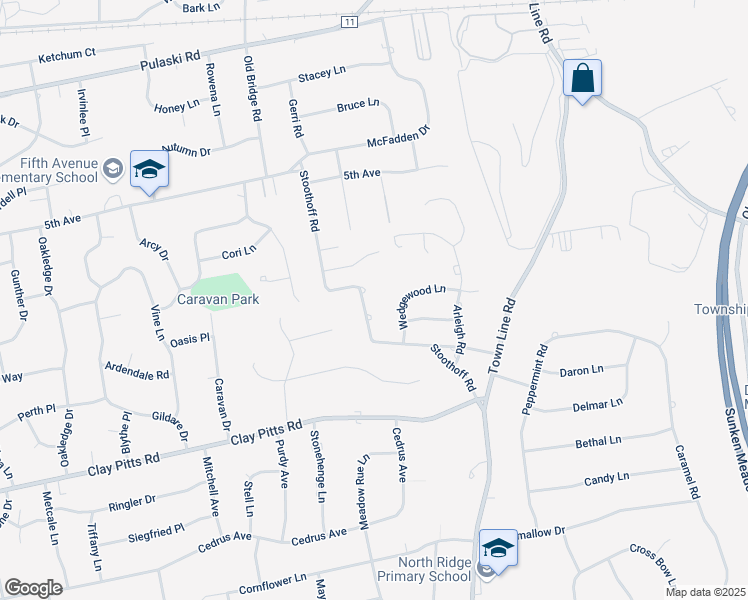 map of restaurants, bars, coffee shops, grocery stores, and more near 92 Stoothoff Road in East Northport