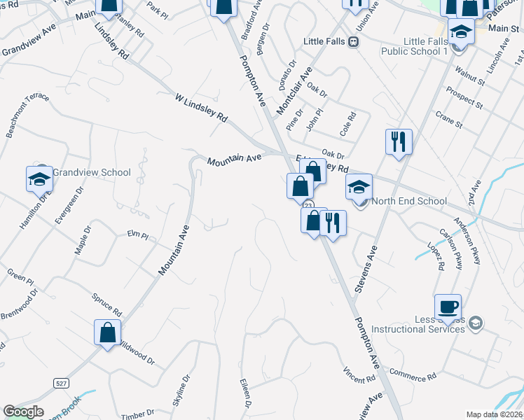 map of restaurants, bars, coffee shops, grocery stores, and more near 11 Jennie Court in Cedar Grove