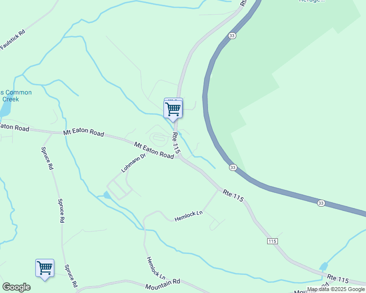 map of restaurants, bars, coffee shops, grocery stores, and more near 396 Route 115 in Saylorsburg
