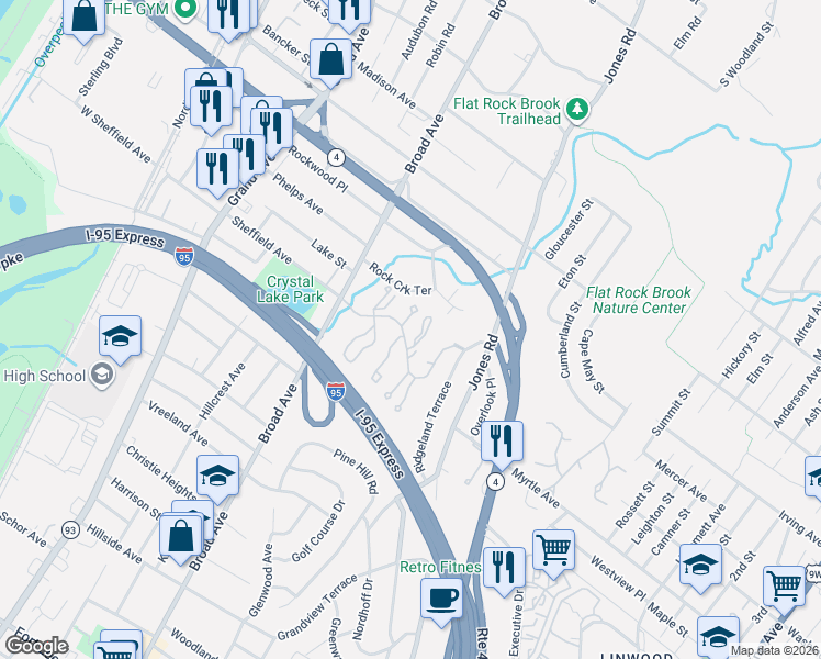 map of restaurants, bars, coffee shops, grocery stores, and more near 23 Quail Court in Englewood