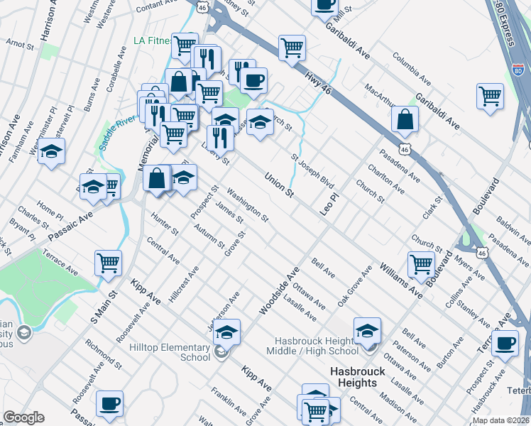 map of restaurants, bars, coffee shops, grocery stores, and more near 152 Liberty Street in Lodi