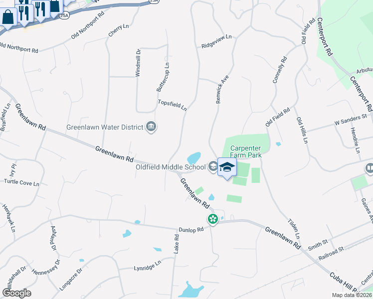 map of restaurants, bars, coffee shops, grocery stores, and more near 8 Salem Ridge Dr in Huntington