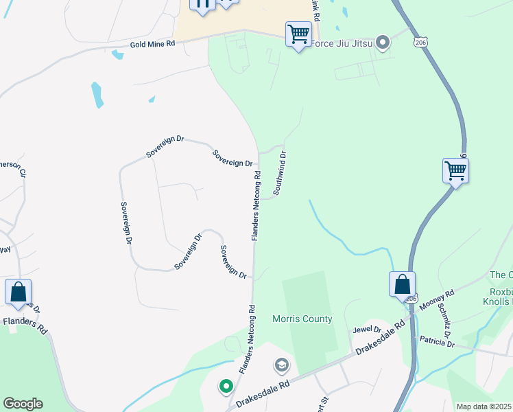 map of restaurants, bars, coffee shops, grocery stores, and more near 1 Southwind Drive in Mount Olive