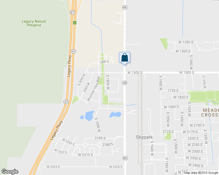 map of restaurants, bars, coffee shops, grocery stores, and more near 1889 West 1690 South in Woods Cross