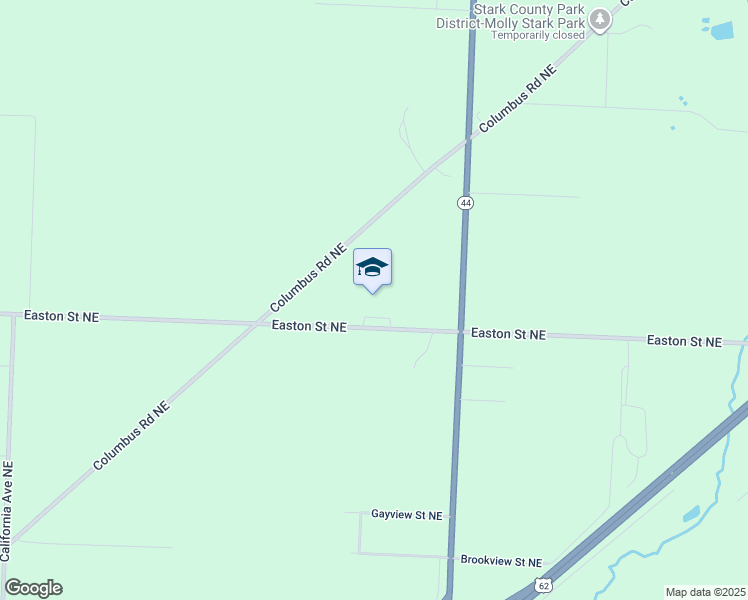 map of restaurants, bars, coffee shops, grocery stores, and more near 7337 Easton Street Northeast in Louisville