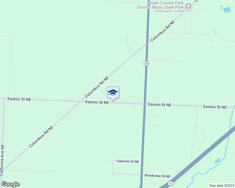 map of restaurants, bars, coffee shops, grocery stores, and more near 7337 Easton Street Northeast in Louisville