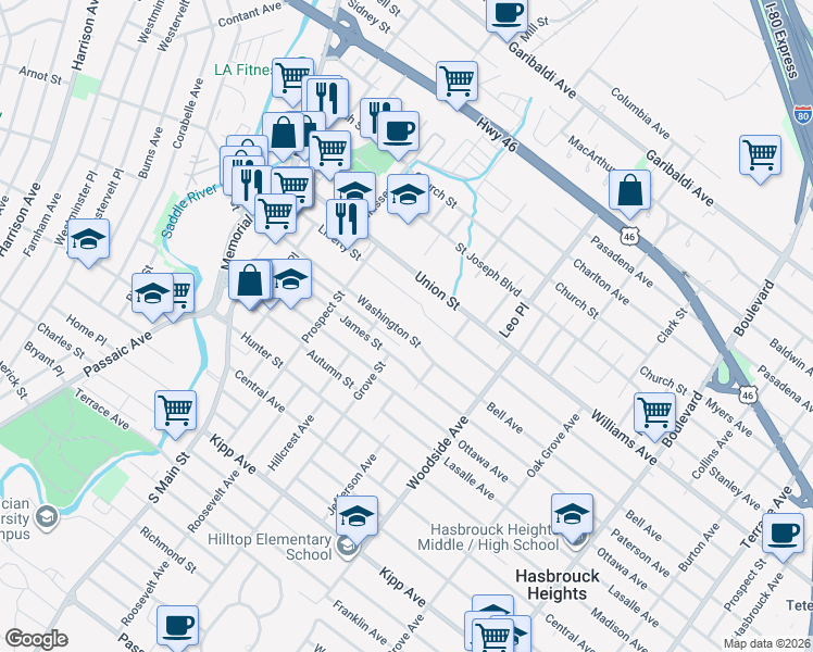 map of restaurants, bars, coffee shops, grocery stores, and more near 152 Liberty Street in Lodi