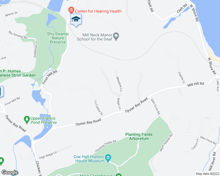 map of restaurants, bars, coffee shops, grocery stores, and more near 351 Ridge Lane in Mill Neck