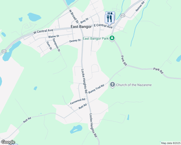 map of restaurants, bars, coffee shops, grocery stores, and more near 54 Peter Jacob Drive in Bangor