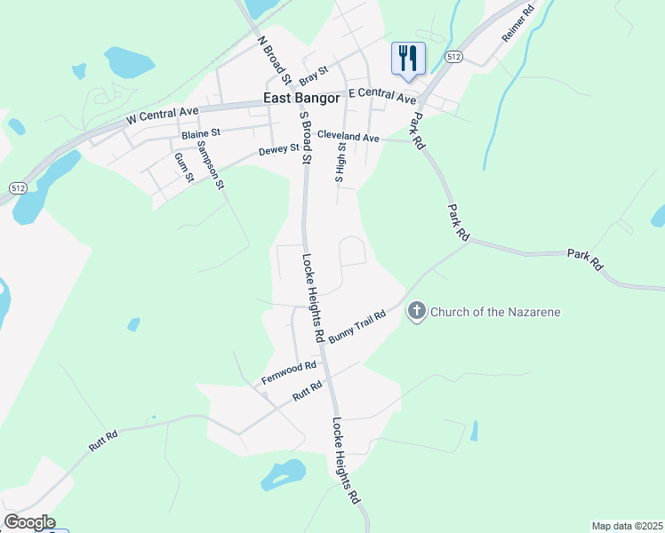 map of restaurants, bars, coffee shops, grocery stores, and more near 54 Peter Jacob Drive in Bangor