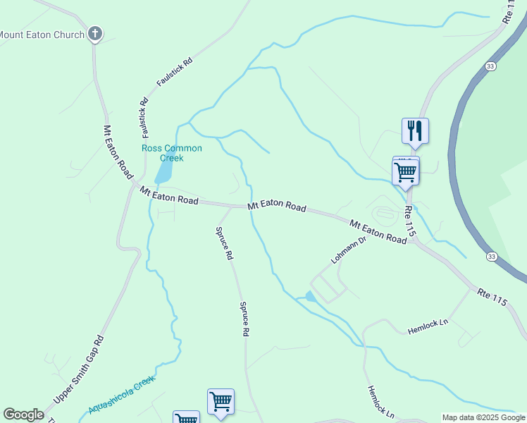 map of restaurants, bars, coffee shops, grocery stores, and more near 7478 Mount Eaton Road in Saylorsburg