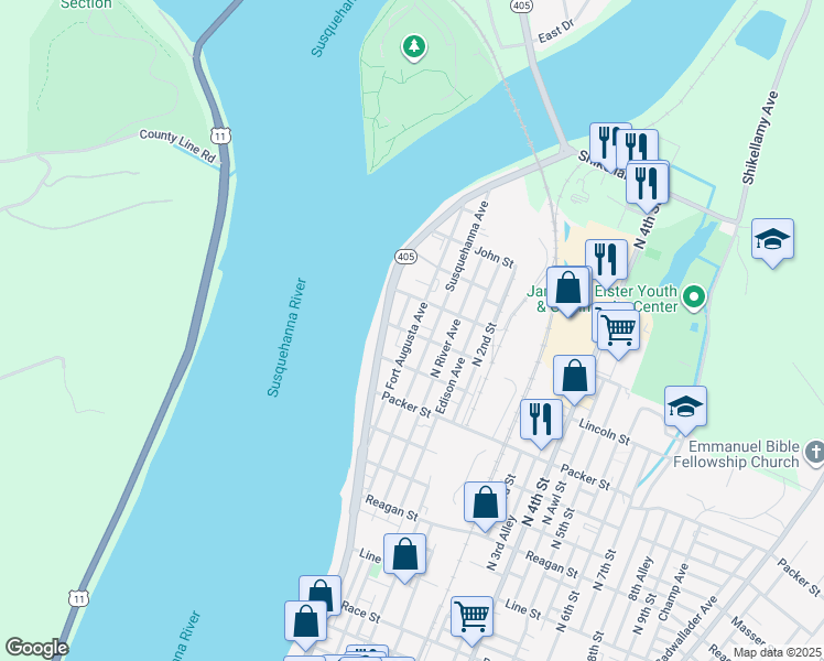 map of restaurants, bars, coffee shops, grocery stores, and more near 948 Alice Street in Sunbury