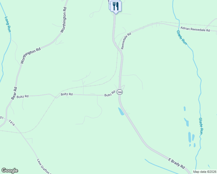 map of restaurants, bars, coffee shops, grocery stores, and more near 269 Boltz Road in Cowansville