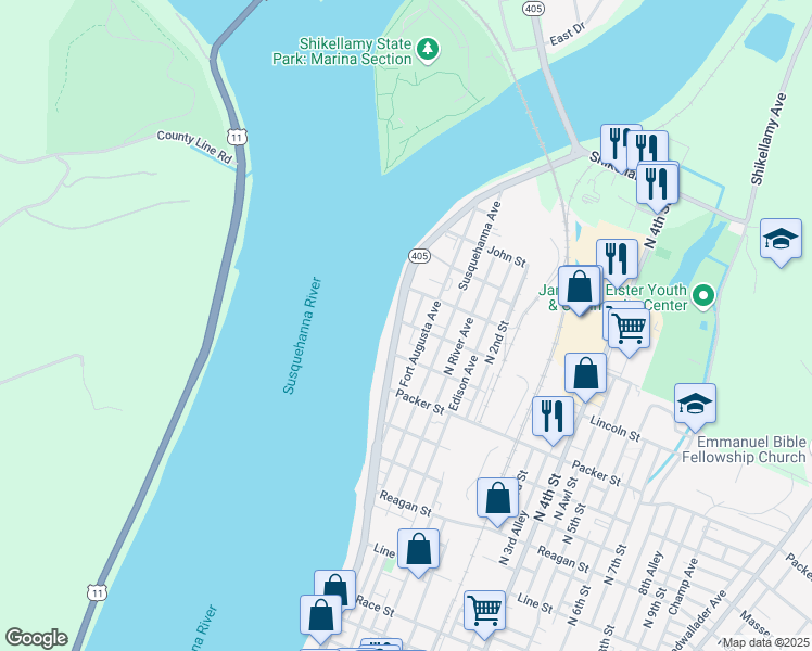map of restaurants, bars, coffee shops, grocery stores, and more near 948 Alice Street in Sunbury
