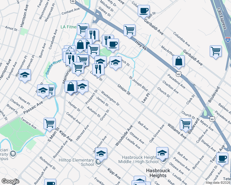 map of restaurants, bars, coffee shops, grocery stores, and more near 152 Liberty Street in Lodi