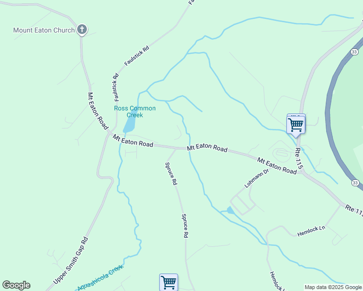 map of restaurants, bars, coffee shops, grocery stores, and more near 7459 Mount Eaton Road in Saylorsburg