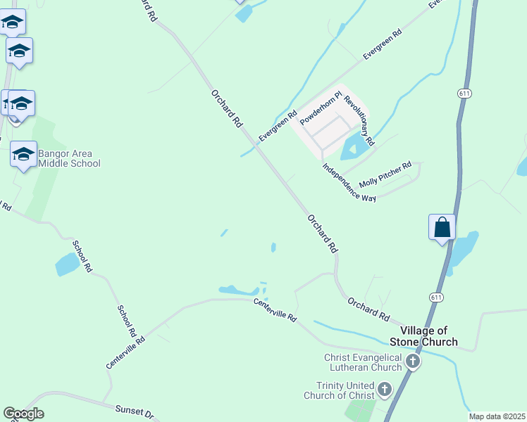 map of restaurants, bars, coffee shops, grocery stores, and more near 452 Orchard Road in Mount Bethel