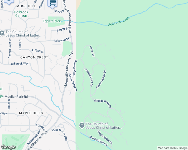 map of restaurants, bars, coffee shops, grocery stores, and more near 1868 Stone Hollow Drive in Bountiful