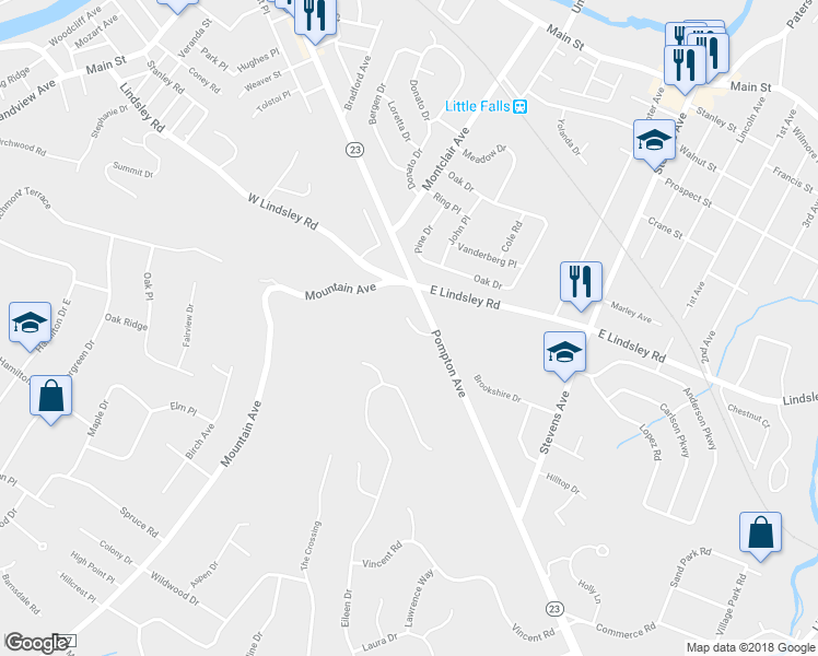 map of restaurants, bars, coffee shops, grocery stores, and more near 17 Mountain Ridge Drive in Cedar Grove