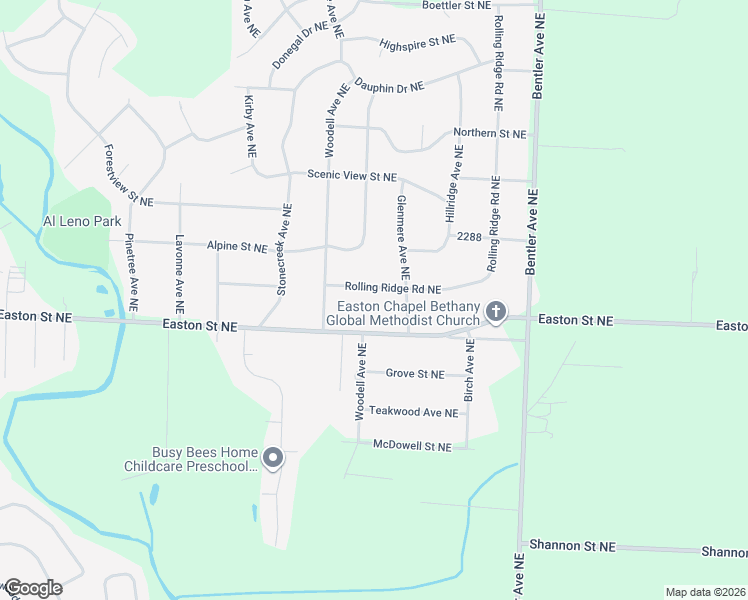 map of restaurants, bars, coffee shops, grocery stores, and more near 3677 Easton Street Northeast in Canton