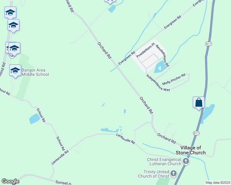 map of restaurants, bars, coffee shops, grocery stores, and more near 472 Orchard Road in Mount Bethel