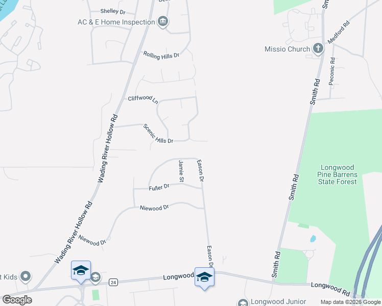 map of restaurants, bars, coffee shops, grocery stores, and more near 4 Fox Hollow Lane in Ridge