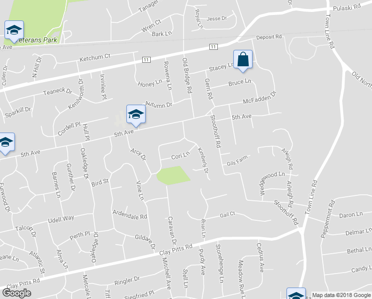 map of restaurants, bars, coffee shops, grocery stores, and more near 4 Cori Lane in East Northport