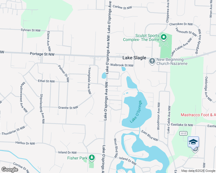 map of restaurants, bars, coffee shops, grocery stores, and more near 5954 Chermont Street Northwest in Canton