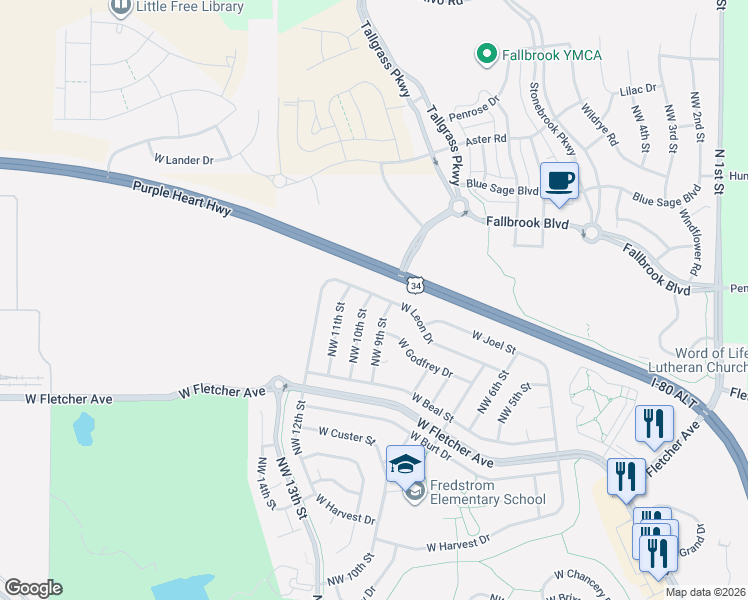 map of restaurants, bars, coffee shops, grocery stores, and more near 931 West Leon Drive in Lincoln