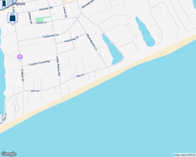 map of restaurants, bars, coffee shops, grocery stores, and more near 340 Gin Lane in Southampton