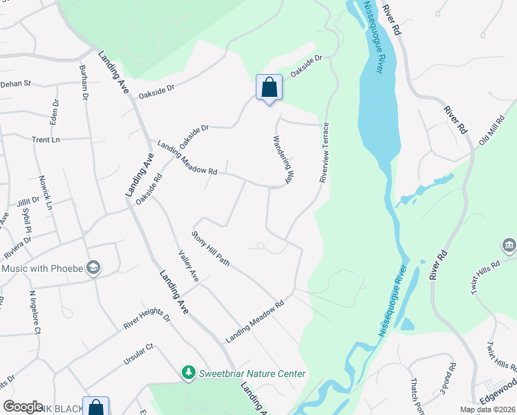 map of restaurants, bars, coffee shops, grocery stores, and more near 149 Landing Meadow Road in Smithtown
