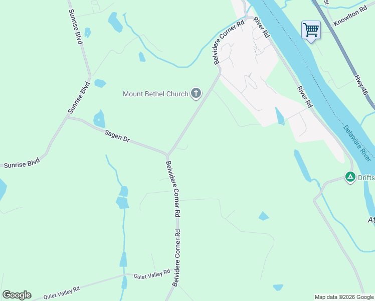 map of restaurants, bars, coffee shops, grocery stores, and more near 1118 Belvidere Corner Road in Mount Bethel