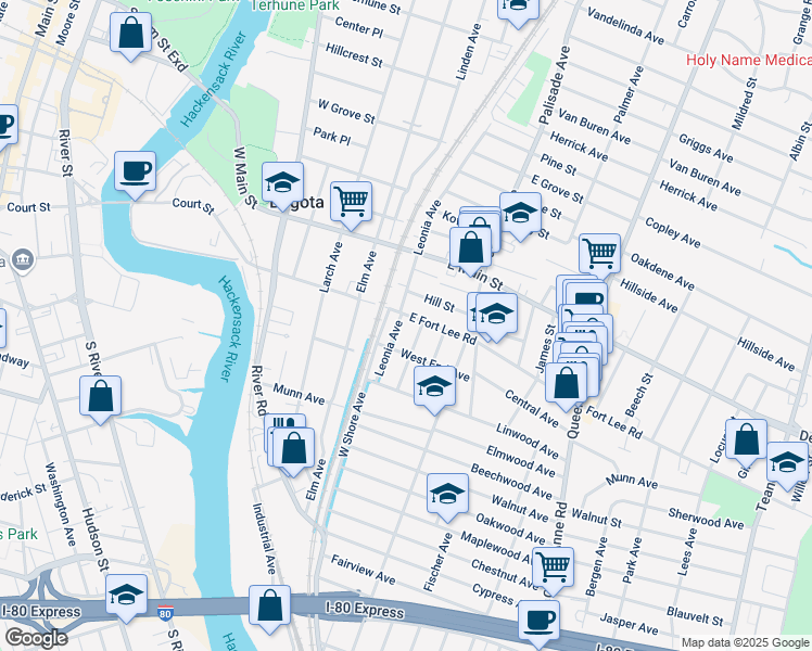 map of restaurants, bars, coffee shops, grocery stores, and more near 238 Ridgefield Avenue in Bogota