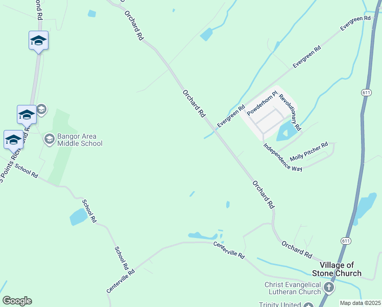 map of restaurants, bars, coffee shops, grocery stores, and more near 566 Orchard Road in Mount Bethel