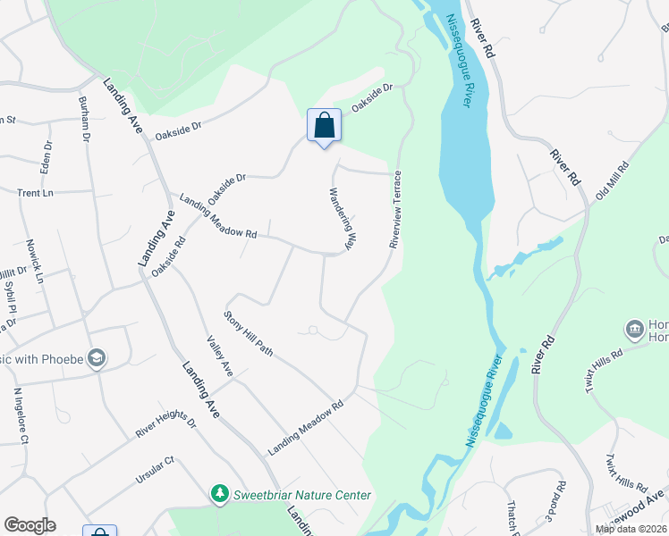 map of restaurants, bars, coffee shops, grocery stores, and more near 149 Landing Meadow Road in Smithtown