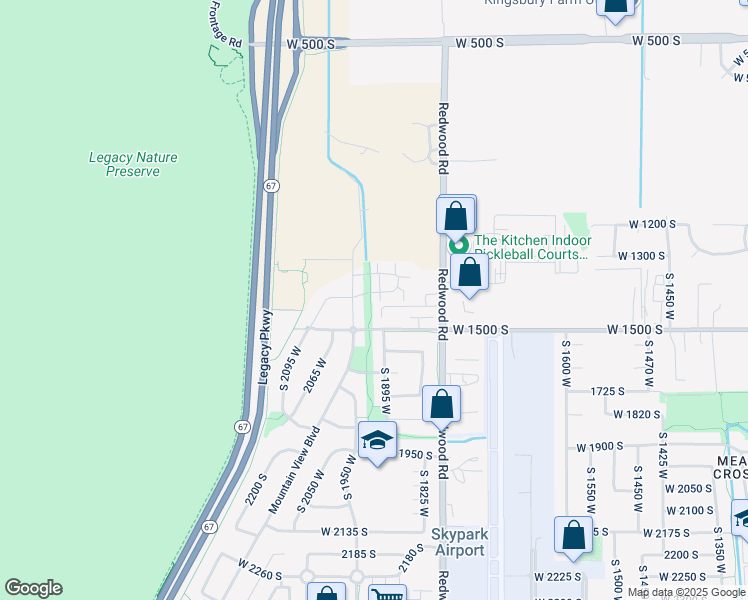 map of restaurants, bars, coffee shops, grocery stores, and more near 2228 South Mountain Crest Drive in Woods Cross