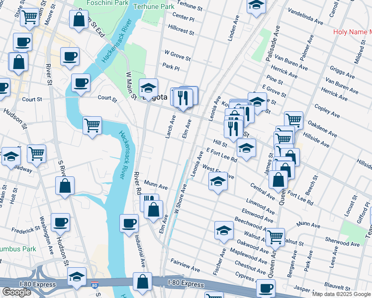 map of restaurants, bars, coffee shops, grocery stores, and more near in Bogota