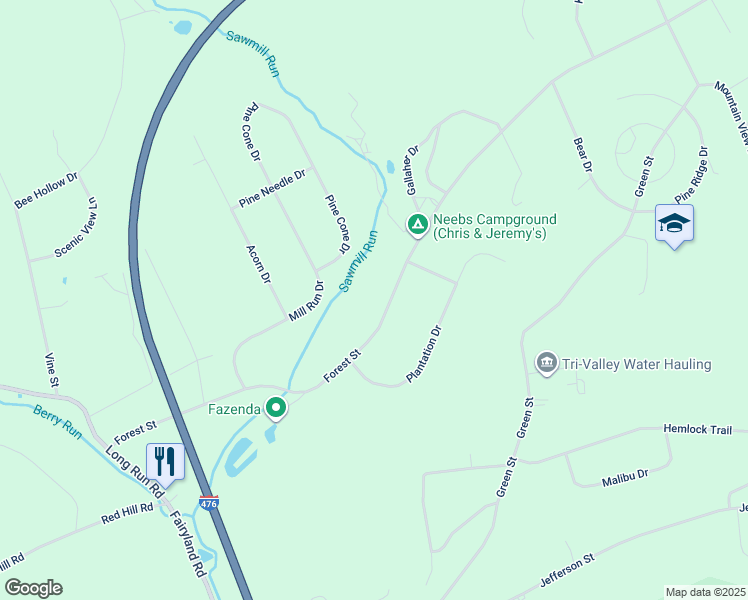 map of restaurants, bars, coffee shops, grocery stores, and more near 740 Forest St in Lehighton